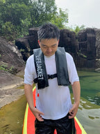 Adult Automatic Inflatable Kayak Vest PFD,Water Sports Vest for Boating Fishing Kayaking SUP Paddleboarding（fit Weight Below 330 lbs）