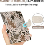 Passport Holder for Travel Essentials, RFID Blocking Leather Cover Wallet with Magnetic Closure, Aesthetic & Cute Passport Book Case for Women and Men - Owl