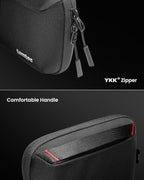 tomtoc Travel Cable Organizer Pouch, Electronics Accessories Organizer Portable Waterproof Double Accessories Carry Case for Cord, Charger, Cables, USB Drive, Black