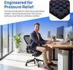 Inflatable Seat Cushion, Press to Inflate Airplane Seat Cushion for Long Flights, 49 Air Cell Wheelchair Cushion, Portable Pressure Relief Seat Pad for Office Chair Car Travel, TPU Non Slip