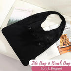 Pleneal Crochet Tote Bag, Mesh Beach Bag, Knitted Shoulder Beach Bags for Women Vacation Aesthetic Hobo Tote Bags