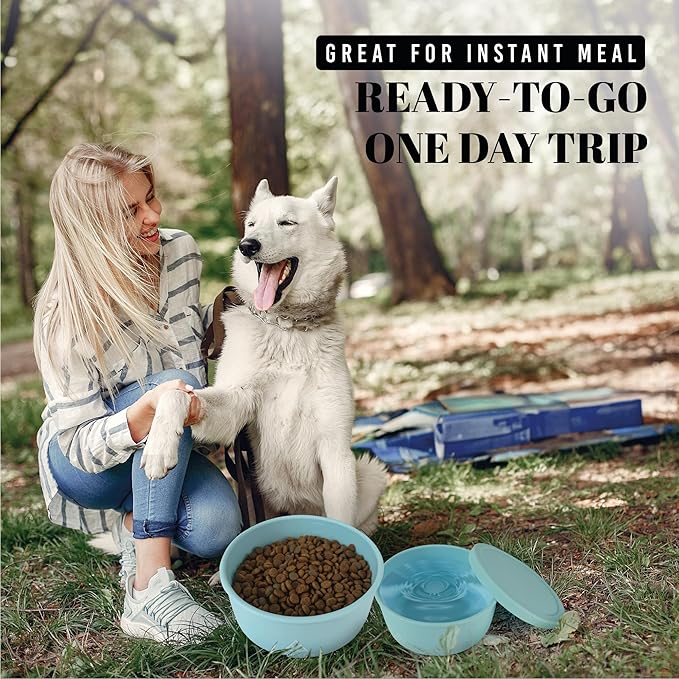 AVERYDAY 50 Oz Travel Dog Bowls with Lids, 2-in-1 Portable Pet Bowls for Food and Water, Leakproof Travel Dog Food & Water Bowl for Outdoor, Camping, Travel Dog Feeding Bowl, Daycare Pet Bowls