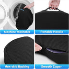CushZone Seat Cushion, Office Chair Cushions, Car Seat Cushion, Non-Slip Sciatica & Back Coccyx Tailbone Pain Relief Chair Pad, Memory Foam Pillow for Computer Desk, Wheelchair, Driving(Black)