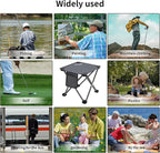 Roptat 2 Pack Camping Stool,Portable Folding Compact Lightweight Stool Seat for Camping Fishing Hiking Gardening Outdoor Walking Backpacking Travelling and Beach with Carry Bag (Grey)