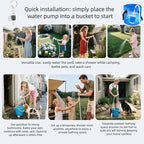 Portable Shower for Camping, Rechargeable Portable Camping Shower Pump with USB-C, Camp Shower with 3 Spray Modes, Outdoor Shower Kit for Camping, RV, Travel, Pet Bath, Watering Plants (+ Mesh Bag)