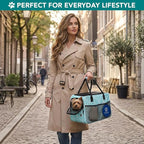 PetAmi Dog Purse Carrier for Small Dogs Cats, TSA Airline Approved Soft-Sided Pet Carrier with Pockets, Ventilated Travel Tote Bag with Bed & Shoulder Strap, Puppy Kitten, Max 12 lbs, Chevron Teal