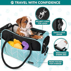 PetAmi Dog Purse Carrier for Small Dogs Cats, TSA Airline Approved Soft-Sided Pet Carrier with Pockets, Ventilated Travel Tote Bag with Bed & Shoulder Strap, Puppy Kitten, Max 12 lbs, Chevron Teal