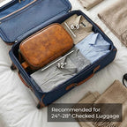 Elviros Toiletry Bag for Men, Large Travel Shaving Dopp Kit Water-resistant Bathroom Toiletries Organizer PU Leather Cosmetic Bags