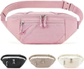 BAGSMART Large Capacity Fanny Packs for Women, Adjustable Fashion Waist Packs with Multiple Pockets, Durable Belt Bag for Traveling Workout Hiking, Pink