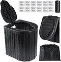 Camping Toilet, Portable Toilet for Adults, Camp Toilet with Handbag, Travel Potty for Camping, Hiking, RoadTrip, Car, Tent, Truck Drivers (black-15.7''H)