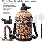 DYSANKY 1 Gallon Water Bottle Insulated | Thickened Stainless Steel Vacuum Metal Water Jug | Portable Sports Large for Gym and Hiking with Straw, Carrier Bag, Handle Strap | BPA-Free 128 oz