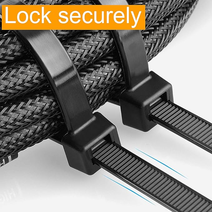 Zip Ties 18 inch (100 Pack), Black, 60lb Tensile Strength, UV Resistant Cable Ties for indoor and outdoor use, by Tantti Supply