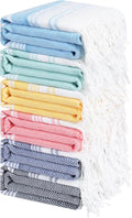 Genovega 6 Packs Oversized Turkish Beach Towel 74"x38" Thin Quick Dry Sand Free Pool Swim Towels Large XL Adult Clearance Blanket Travel Vacation Accessories Essentials Multi Coral Pink Rhombus