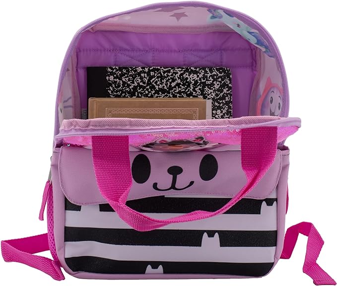 AI ACCESSORY INNOVATIONS Gabby’s Doll House 12” Mini Backpack for girls, Flip Sequin School Bag for Preschool, Pandy Paws Flap Pocket w/3D Ears