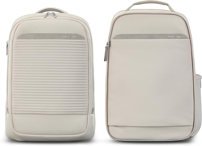 Samsonite Paralux 2-in-1 Travel Backpack, Converts into Main Bag + Go Bag, Lay-Flat Packing, StackIt™ Strap, Laptop Sleeve & Integrated AirTag™ Holder - Business & Adventure Travel Bag - Stone Grey