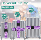 Slohif Luggage Straps for Suitcases Travel Belt Accessories Luggage Connector Identifiers 2 Pack Over Handle with Buckle Unique Nylon Adjustable Strap for Sleeping Bag Car Seat Purple