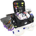 Lightning X Products Lightning X Pre-Stocked EMS/EMT Trauma Kit w/Large First Responder Bag & 256 Aid Medical Supplies - Black