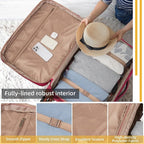 Softsied Suitcases 4 Piece Luggage, Polyester with Spinner Wheels and Lock, Suitable for Carrying Around and for Travel, Unisex, Rose Red