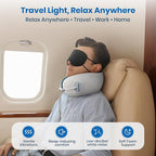 Medicane Neck Travel Pillow with Massage, Neck Pillows with Heat & Gentle Vibration Massage with Ergonomic Foam, Perfect for Airplane, Car, Office, Home, Pain Relief,Sleeping,Traveling,Long Flight