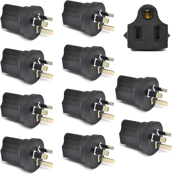 Ceptics Australia, New Zealand, China AS3112 Travel Power Plug Adapter Accepts NEMA 5-15R - ETL Certified - Industrial Grade (IG-16-10PK)