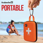 Avalanche 53 Pieces First Aid Kit, Compact Emergency Supplies Kit for Home, School, Car, Travel, Sports or Camping in Hard Shell Foam Case, Portable Mini First Aid Kit, Orange