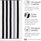 Laguna Beach Textile Co. Striped Cabana Oversized Beach Towel (Black & Gray)