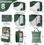 8 Set Packing Cubes for Travel, Gifts for Women Mom,Anti-Tearing Suitcase Organizer,OlarHike Vacation Essentials & Accessories for Cruise Ship