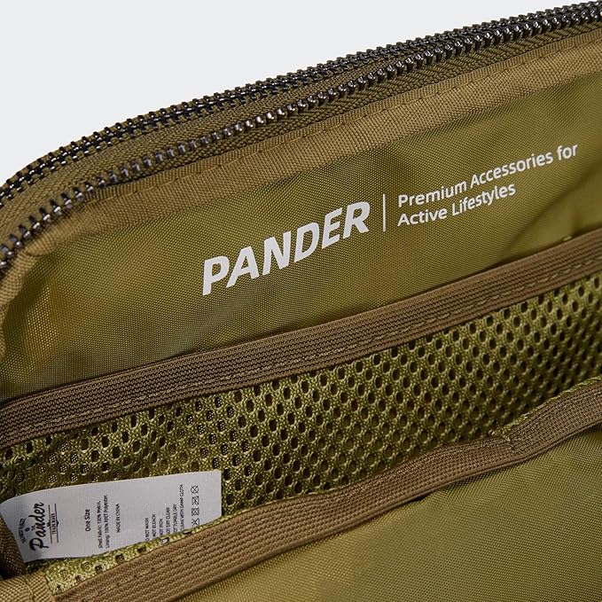 Pander Everywhere Belt Bag for Women, 5 Zipper Pockets Nylon Crossbody Fanny Pack Purse (Dark Moss)