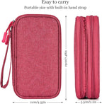 CAOODKDK Electronic Organizer Travel Cable Accessories Bag, Electronic Organizer Case, Waterproof Electronic Accessories Organizer Bag for Power Bank, Charging Cords, USB Cable (Rose Red)