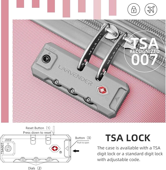 6 Piece Luggage Sets with Bags, Lightweight Expandable Checked Luggage Sets, Hardshell ABS Spinner Wheels Carry on Suitcase with TSA Lock, for Travel, Women Men (Pink, 18/20/24/28inch+2bags)