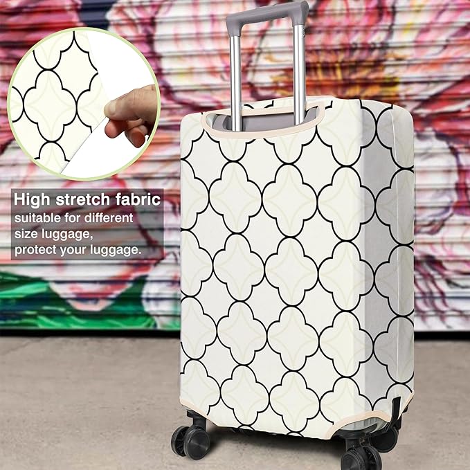 Travel Luggage Cover Suitcase Protector Fits 18-32 Inch Wheel Covers PatternedTravel Related Items Flower Luggage Protector Elastic L