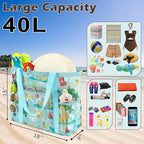 Fammart Mesh Beach Bag with Zipper, Large Beach Tote for Women, Toys Pool Swim Bag Travel Vacation Cruise Essentials