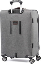 Travelpro Platinum Elite Softside Expandable Luggage, 8 Wheel Spinner Suitcase, TSA Lock, Men and Women (Vintage Grey, 2-Piece Set (21/25))