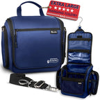 Extra Large (11.8”x11.8”x4”) Hanging Travel Toiletry Bag for Men and Women - Cosmetic Travel Bag With Shoulder Strap - Waterproof Hygiene Bag with Metal Swivel Hook and 19 Compartments for Toiletries