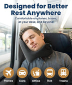 Everlasting Comfort Upgraded Neck Pillow for Airplanes – Memory Foam Travel Headrest for Flying – Portable Multi-Position Travel Pillows with 360°Support – Long Flight Essentials for Sleep & Home Use