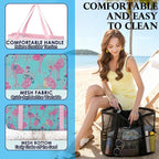 Fammart Mesh Beach Bag, Large Beach Tote with Zipper Pocket, Toys Pool Bag for Family Travel Vacation Cruise Essentials