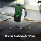 Matrix Ultimate 3-in-1 Wireless Charger with 5,000mAh MagSafe Powerbank- Global Edition | Wireless Power Bank | 5000 mAh Power Bank