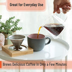 Brew To A Tea BTaT- Pour Over Coffee Maker Set, Double Wall Glass, 16 oz, Drip Coffee Maker Pour Over, Permanent Filter
