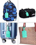 Teskyer Luggage Tags, 3 Pack Premium PU Leather Luggage Tags Privacy Protection Travel Bag Labels Suitcase Tags