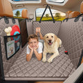 URPOWER Backseat Extender for Dogs - Hard Bottom Dog Car Seat Cover for Back Seat, Dog Hammock for Car and SUV, Pet Rear Seat Protector Dogs Travel Bed with Mesh Window & Side Flaps