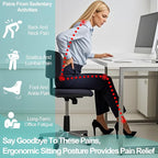 Ergonomic Foot Rest for Under Desk at Work to Offer Foot Support & Promote Leg Circulation - Portable & Inflatable Footrest for Under Desk to Relieve Back & Hip Pain at Home, Office, Car, Airplane