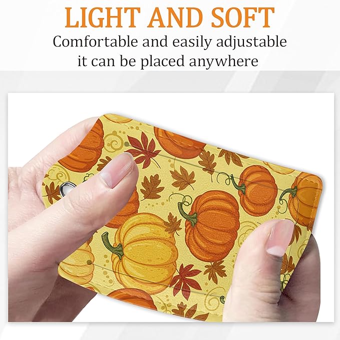 Fall Pumpkin Luggage Tags for Suitcases, 3 Pack Leather Bag Tag Identifiers with Stainless Steel Loop and Address Card for Men Women