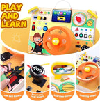 Grarain Busy Board for Toddlers - Montessori Educational Toy for 1-3 Year Old Boys & Girls | Travel-Friendly Sensory Learning Activity | Ideal for Kids with Autism(Busy Board v6)
