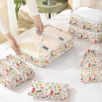 KPX 8 Set Packing Cubes for Travel, Luggage Packing Organizers Accessories Large Toiletries Bag for Clothes Shoes Cosmetics (Retro Flower)