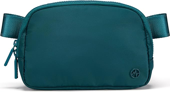 Pander Two Way Zipper Fanny Pack Nylon Everywhere Belt Bag for Women, Water Repellent Waist Packs, Crossbody Bags with Adjustable Strap (Teal Blue).