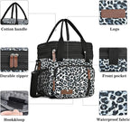 MIYCOO Lunch Bag & Lunch Box for Women Men, Double Deck Leakproof Insulated Soft Large Adult Camping Cooler bag for Work, Beach, Picnic, Travel (Leopard print, 15L)