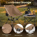 MOON LENCE Camping Chair Plus, Upgraded Comfort & Size, Still Compact and Lightweight, Folding Portable Chair for Backpacking & Hiking, 400Lbs Capacity, Gen 3 Plus (Khaki)