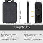 ZINZ Slim & Expandable Laptop Backpack Water Resistant Backpack Travel Backpack Compatible with MacBook Air/Pro/Neo 13-14 inch, XPS 13/14, Surface 13.5" and Most 13-14 Notebooks，B01K01