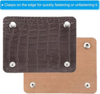 PATIKIL Luggage Handle Wrap, 2 Pack Irregular Pattern PU Handbag Grip Cover Protector Identifier with Clasp for Suitcase Grocery Shopping Bag, Brown