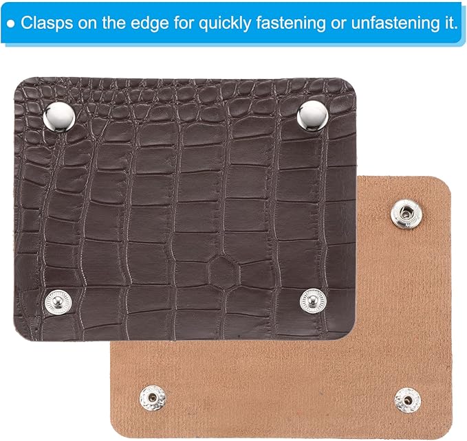 PATIKIL Luggage Handle Wrap, 2 Pack Irregular Pattern PU Handbag Grip Cover Protector Identifier with Clasp for Suitcase Grocery Shopping Bag, Brown